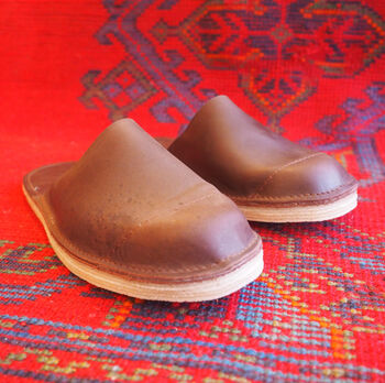 Personalised Handmade Men's Leather Slippers, 2 of 12