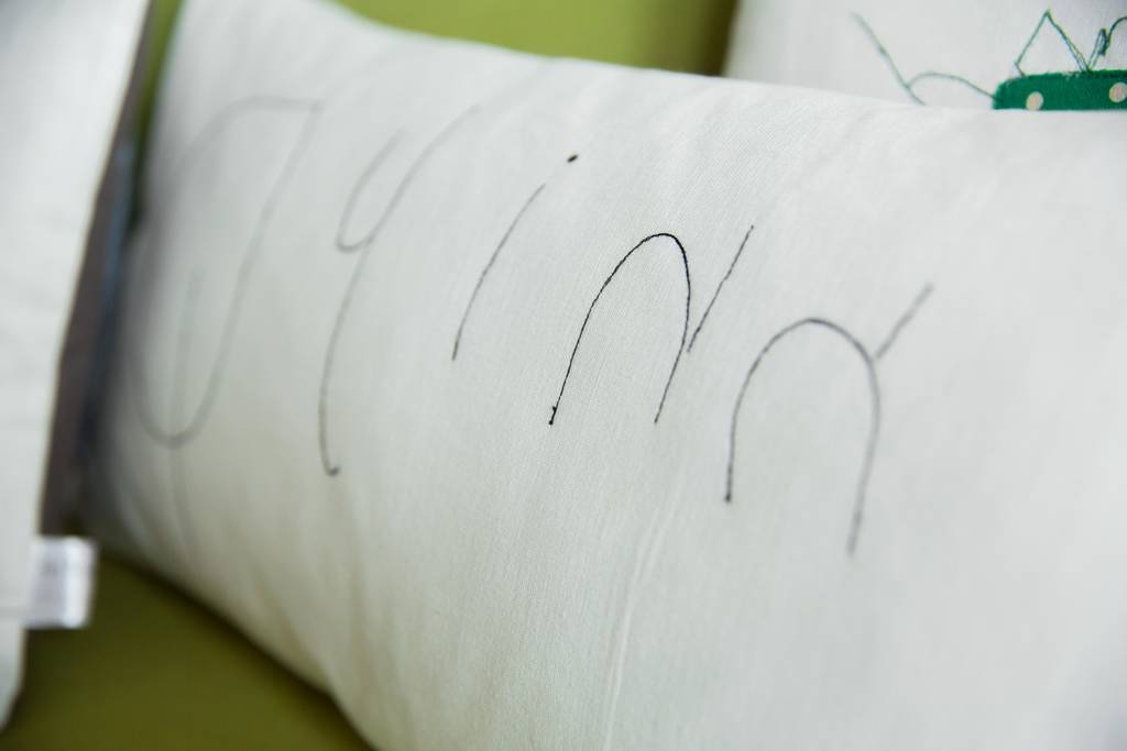 Your Child's First Hand Writing On A Cushion By Kay Buckley Designs