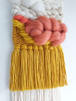 Neutral And Colour Pop Small Woven Wall Hanging, 3 of 4