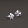 Sterling Silver Forget Me Not Flower Earrings Studs, thumbnail 2 of 7