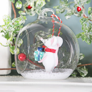 Mouse In Bauble Christmas Tree Decoration, 2 of 4