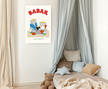 Babar Family Picnic Nursery Art Print, 4 of 4