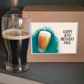 50th Birthday Bow Tie Beer Glass, 4 of 7
