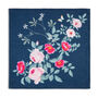 Luxury Linen Like Floral Napkins Rose Garden Navy Blue, thumbnail 3 of 6