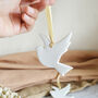 Hanging Ceramic Dove Ornament, thumbnail 3 of 6