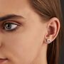 Geometric Gemstone Stud Earrings In Sterling Silver, thumbnail 1 of 5