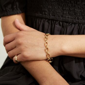 Egerton 9ct Yellow Gold Raindrop Link Bracelet, 2 of 4