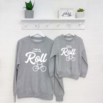 Cycling Parent And Child Sweatshirt Set, 2 of 3