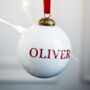 Glitter White Glass Personalised Bauble, thumbnail 1 of 4