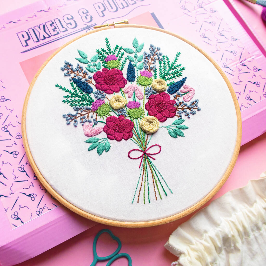 Winter Bouquet Embroidery Kit, 1 of 5