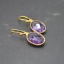 Amethyst Gold Earrings: February Birthstone, thumbnail 9 of 11
