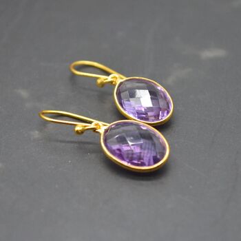 Amethyst Gold Earrings: February Birthstone, 9 of 11