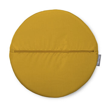 Circular Round Garden Outdoor Seat Pads Plain Mustard Yellow, 3 of 5