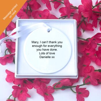 Personalised Thank You Hanging Ornament, Hand Drawn, 2 of 2