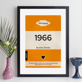 Personalised 60th Birthday Print 1966 Book Cover Gift, 3 of 12