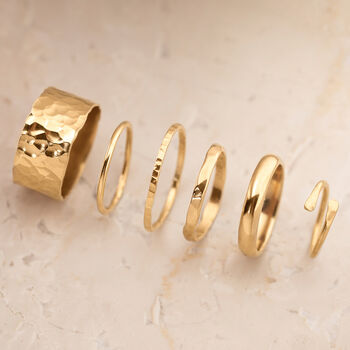 Handmade Open Cuff Emilia Ring Silver Or Gold Vermeil, 2 of 12