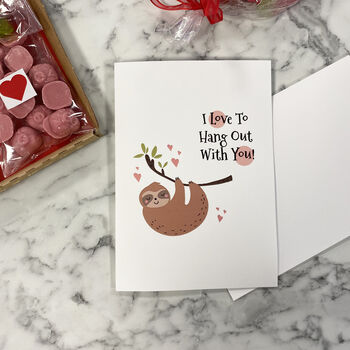 I Love To Hang With You Funny Valentine's Card, 2 of 7