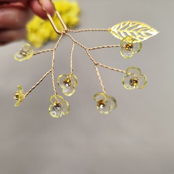 Yellow Flower Hair Pin Set Of Two, 2 of 9