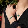 Adjustable Green Onyx Sterling Silver Cuff Bangle, thumbnail 2 of 8