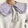 Pastel Purple Cotton Detachable Collar With Frill, thumbnail 5 of 6