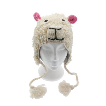 Sheep Hand Knitted Woollen Animal Hat, 4 of 7