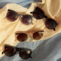 Transparent Grey Cat Eye Sunglasses With Brow Line, thumbnail 3 of 4