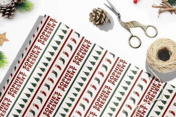 Premium Christmas Wrapping Paper With Personalised Name, 4 of 4