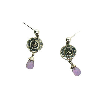 Sterling Silver Coin Amethyst Drops, 3 of 4