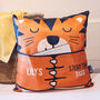 Personalised Story Time Tiger Cushion With Pocket, thumbnail 2 of 6