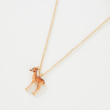 Fable Enamel Fawn Short Necklace, 3 of 5