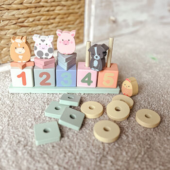 Wooden Farm Animal Counting Game Toddler Christmas, 7 of 7