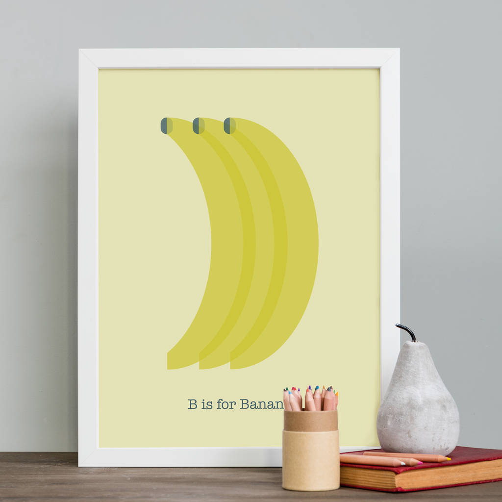 B Is For Banana Art Print, 1 of 2
