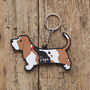 Basset Hound Keyring Personalisation Available, thumbnail 2 of 4