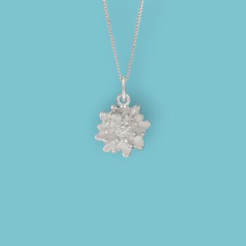 Tiny Chrysanthemum Necklace In Sterling Silver, 2 of 12