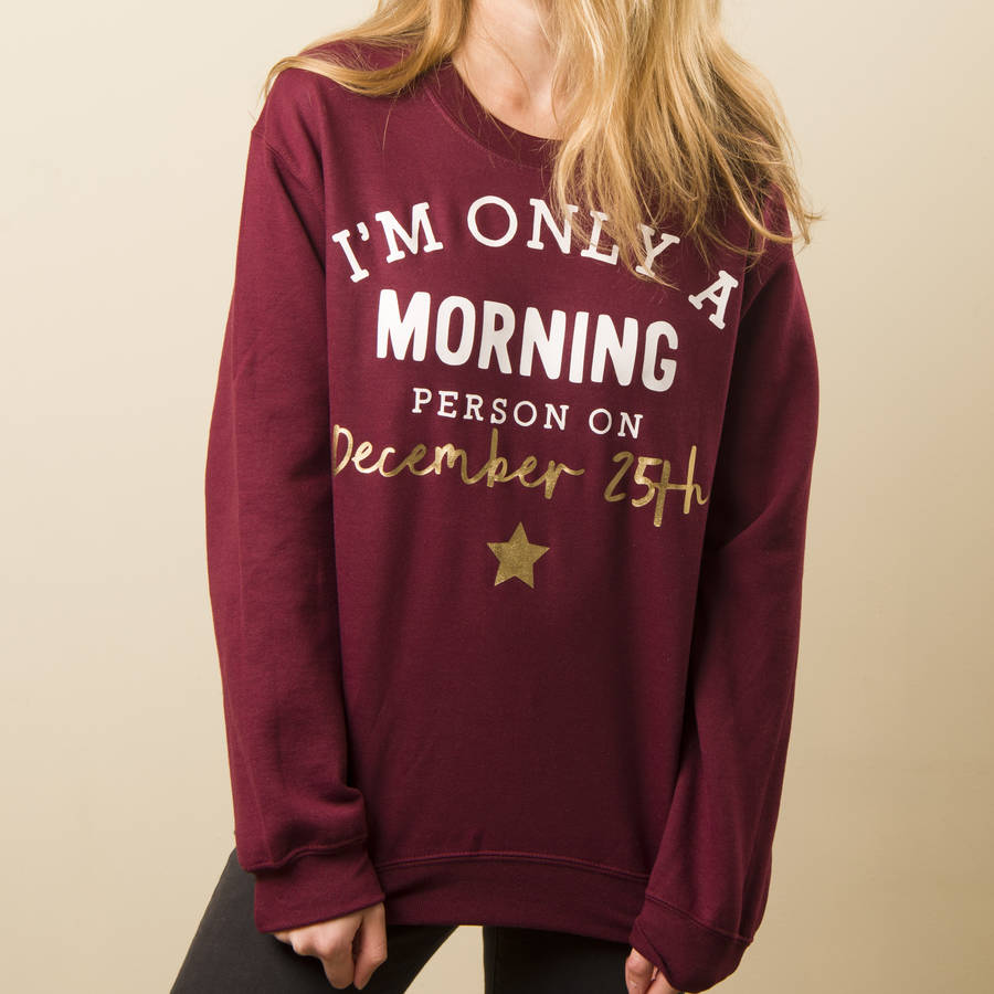 'Morning Person' Women's Christmas Jumper, 1 of 3