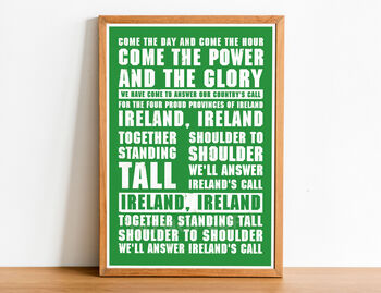 Rugby Songs Anthems Poster Frame Not Included, 4 of 10