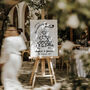 Personalised Hand Drawn Champagne Tower Welcome Sign, Digital Product, thumbnail 2 of 2
