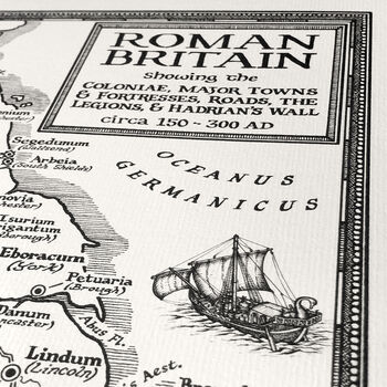 Roman Britain Map Hand Drawn Fine Art Print, 3 of 12