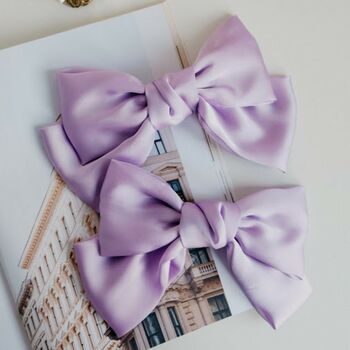 Satin Big Bow Hair Clip Barrette Six Colours Available, 4 of 12