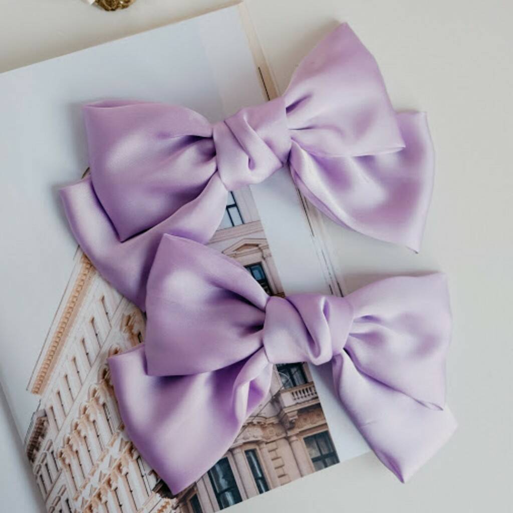 Satin Big Bow Hair Clip Barrette Six Colours Available By Ajouter Store
