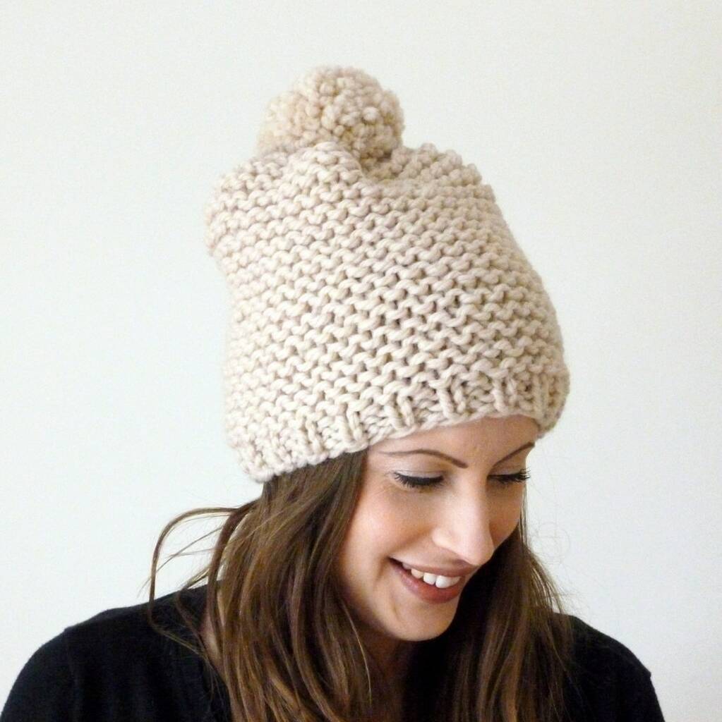 Pdf Knitting Pattern Pom Pom Hat By Miss Knit Nat