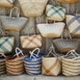 Colourful Striped Seagrass Baskets With Handles, thumbnail 1 of 5