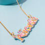 Birthday Girl Confetti Party Name Necklace, thumbnail 1 of 3