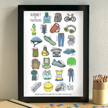 Triathlon Alphabet Art Print Unframed, 2 of 3