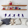 Set Of Six Hockey Player Wall Stickers, thumbnail 2 of 6