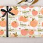 Valentine Wrapping Paper With Peach Pun Design, Three Sheet Pack, thumbnail 2 of 2