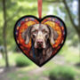 Weimaraner Stained Glass Effect Heart Suncatcher, thumbnail 5 of 5