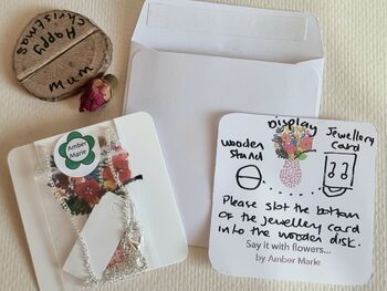 Floral Mini Round Initial Letter Charm Pendant Gift With Stand, 8 of 12