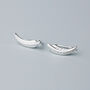 Sterling Silver Feather Ear Climber Earrings, thumbnail 2 of 9