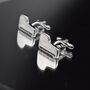 Piano Key Silver Cufflinks Gift For Musicians 316 L Stainless Steel, thumbnail 1 of 4